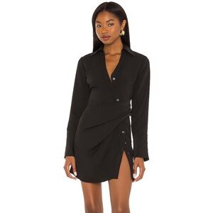 L’Academie Long Sleeve Black Wrap Dress NWOT